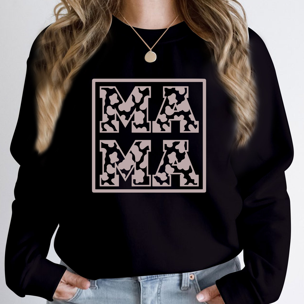 Mama Cow Print Sweatshirt