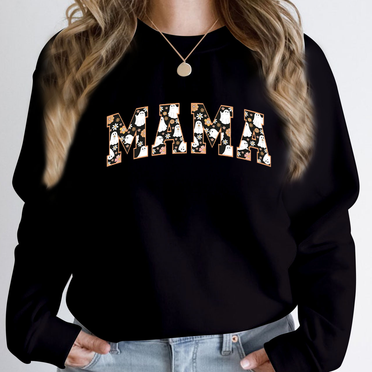 MAMA Funny Ghost Halloween Gift Sweatshirt