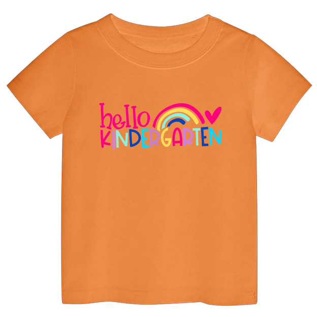 Hello Kindergarten Colorful Rainbow Shirt