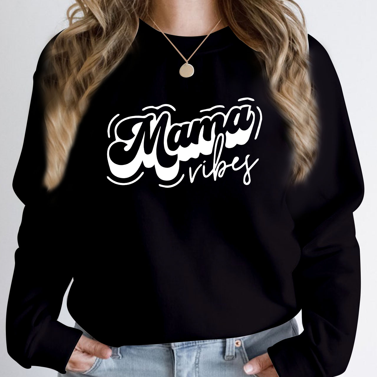 Mama Vibes Sweatshirt For Mom