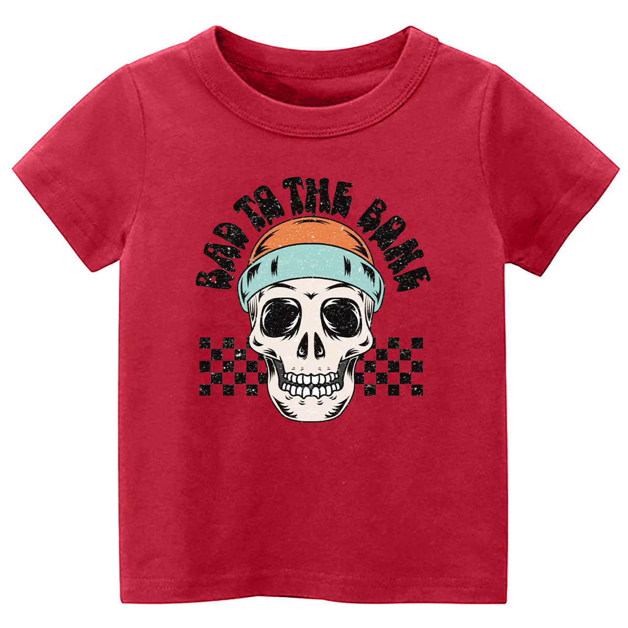 Bad To The Bone Skull Halloween Toddler Shirt