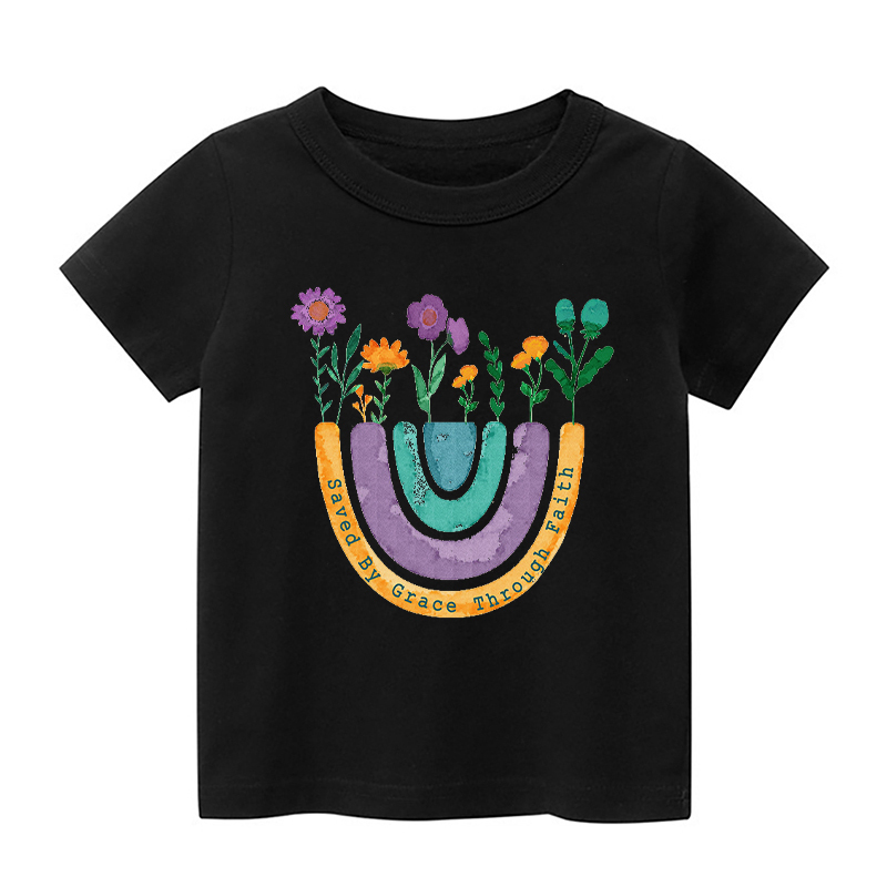 Saved By Grace Through Faith Kids Shirt