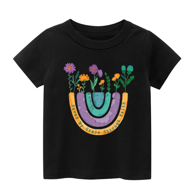 Saved By Grace Through Faith Kids Shirt