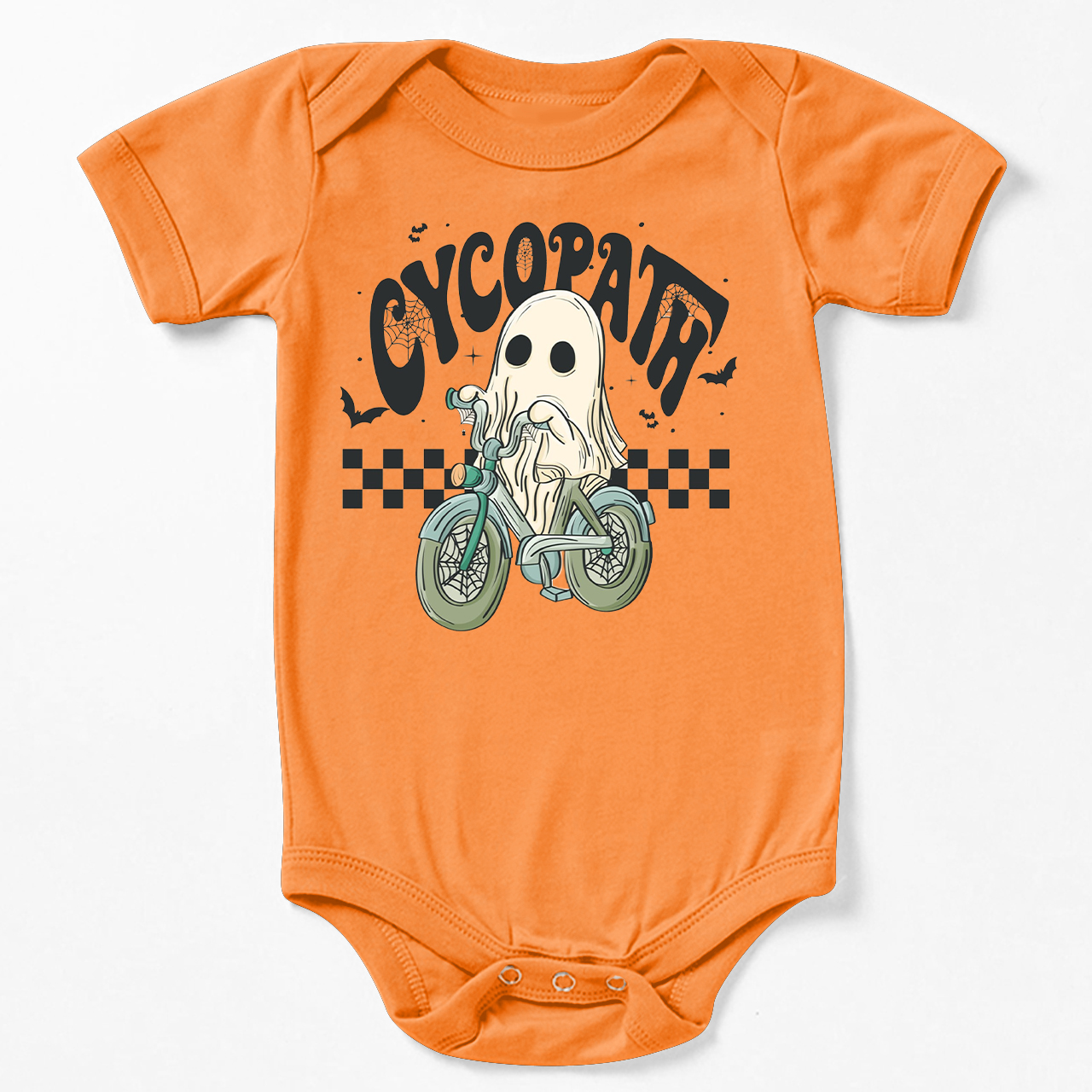 Funny Ghost On Bike Baby Halloween Bodysuit