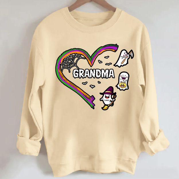 Personalized Halloween Hart Sweatshirt With Kids Name
