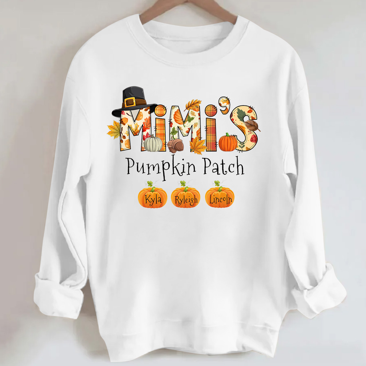 Custom Mimi Pumpkin Patch Fall Halloween Sweatshirt