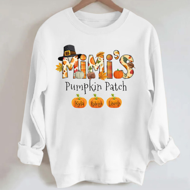 Custom Mimi Pumpkin Patch Fall Halloween Sweatshirt