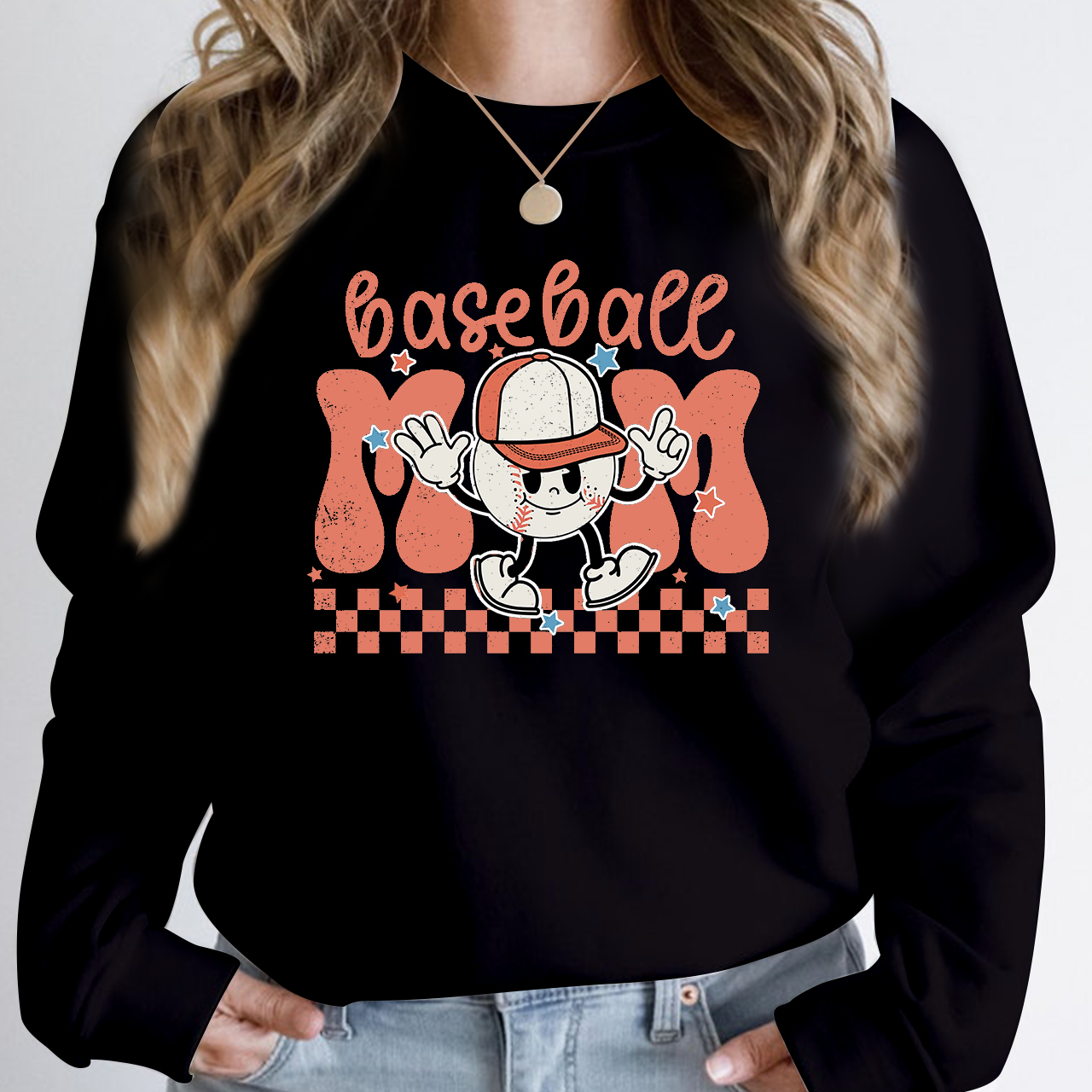 Retro Game Day Baseball Mom Sweatshirt