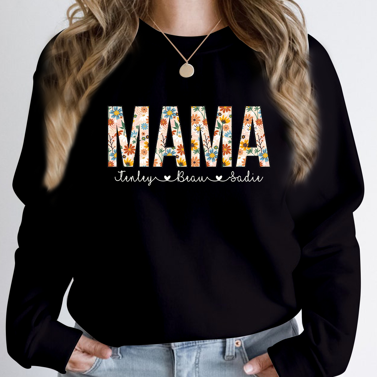 Custom  Mom Sweatshirt With Kids Names