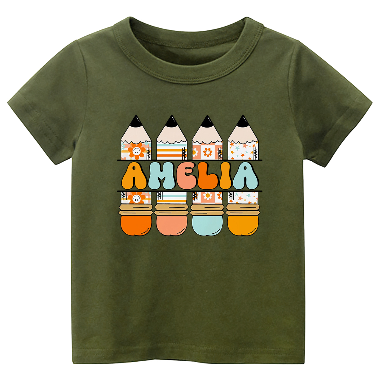 Personalized Pencil Kids Name Back To School Toddler Shirts