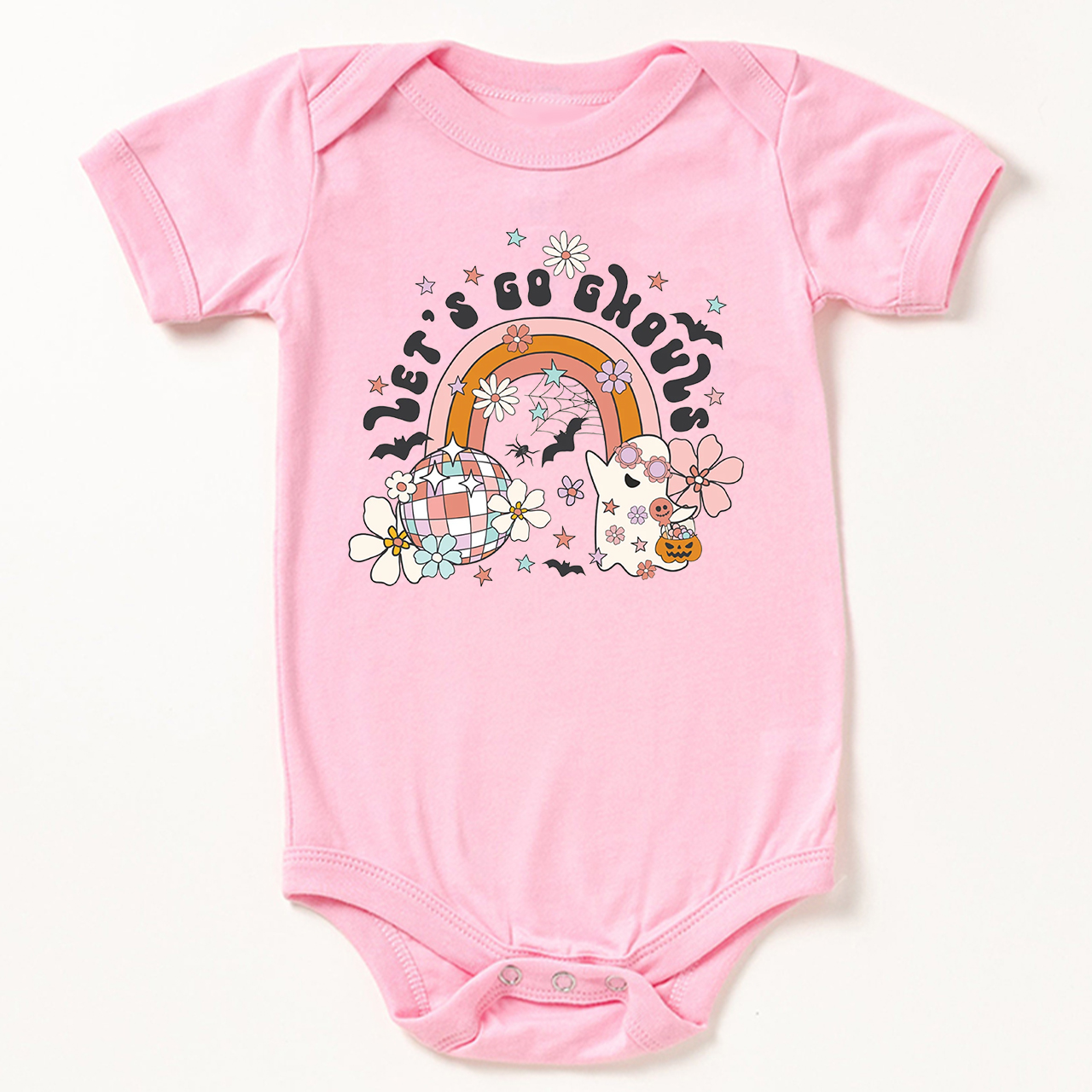 Let's Go Ghouls Retro Natural Baby Bodysuit