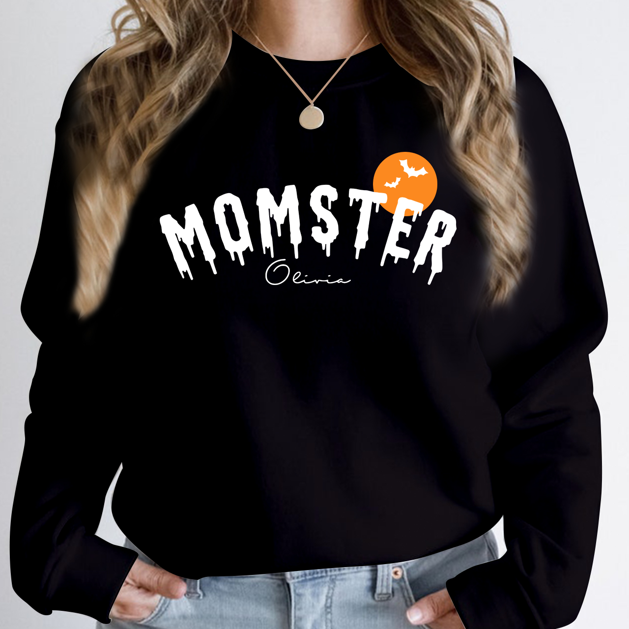 Personalized Momster Halloween Gift Sweatshirt