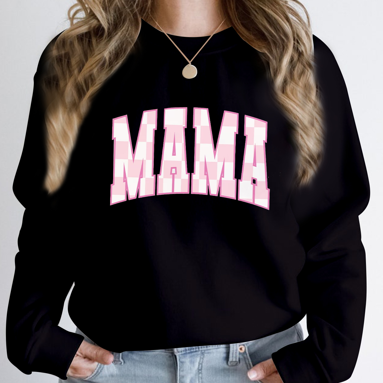 Retro Checkered Mama Sweatshirt
