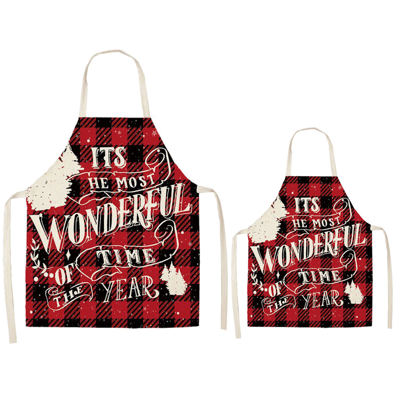 Most Wonderful Time Christmas Apron Sets For Adult&Kids