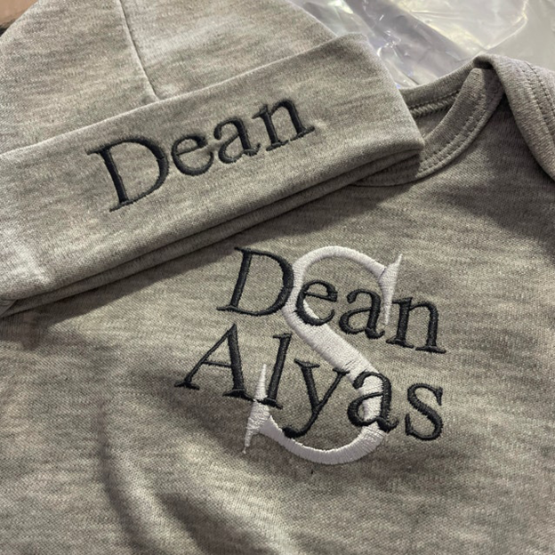Personalized Baby Grey Rompers (Romper +Hat)