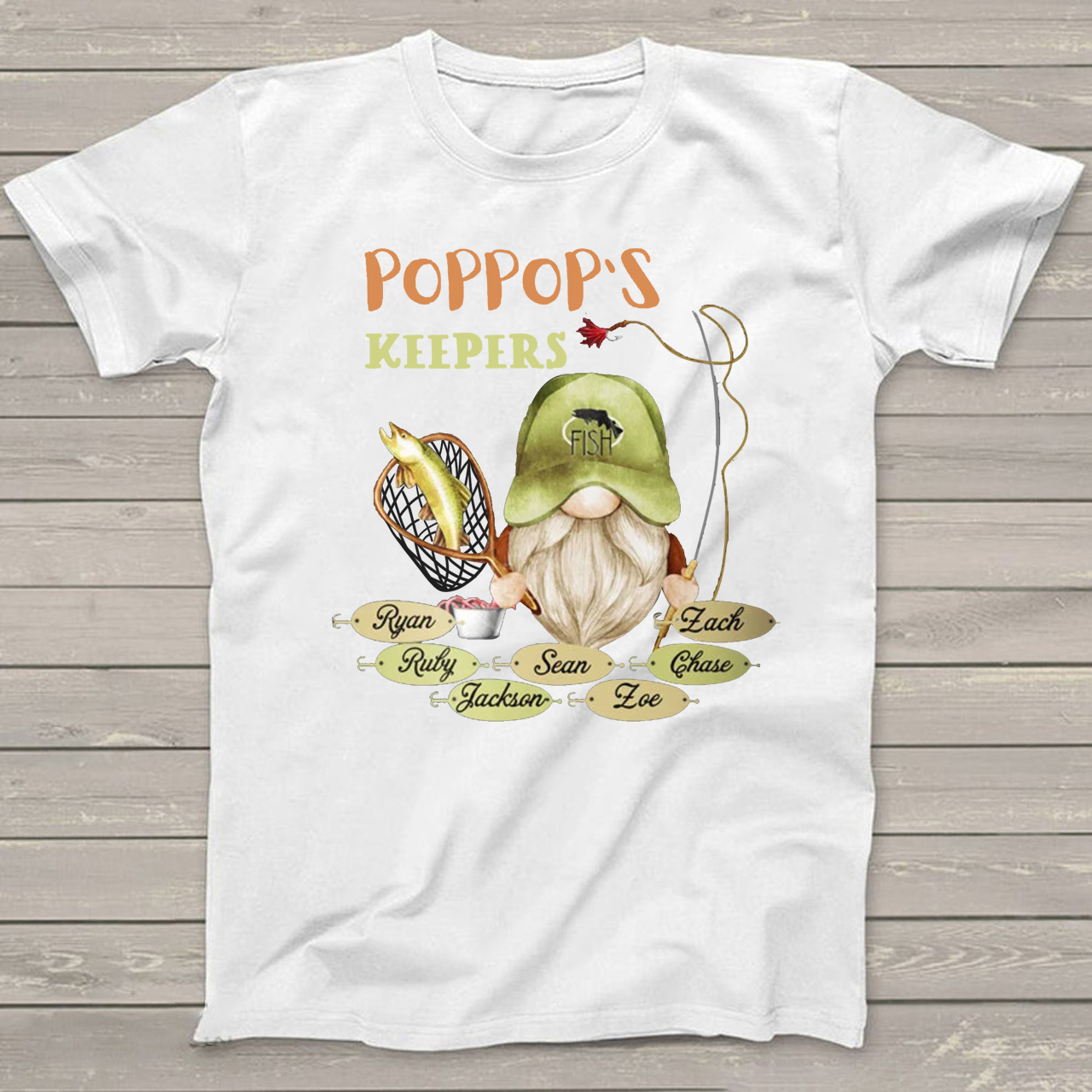 Poppop's Keepers Grandpa Shirt Personalized With Name