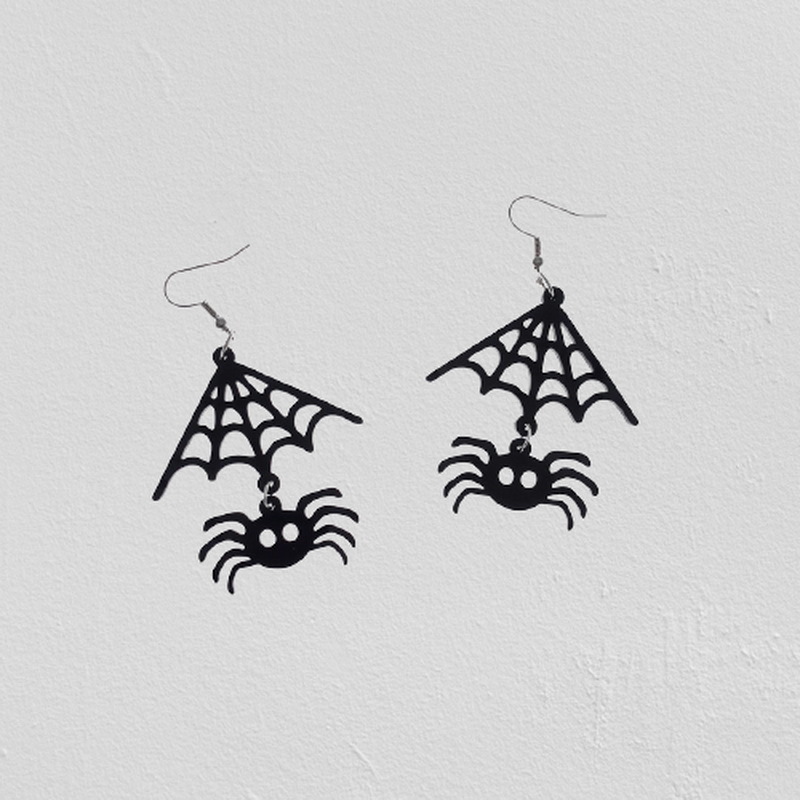 Halloween Spider Net Acrylic Earring 