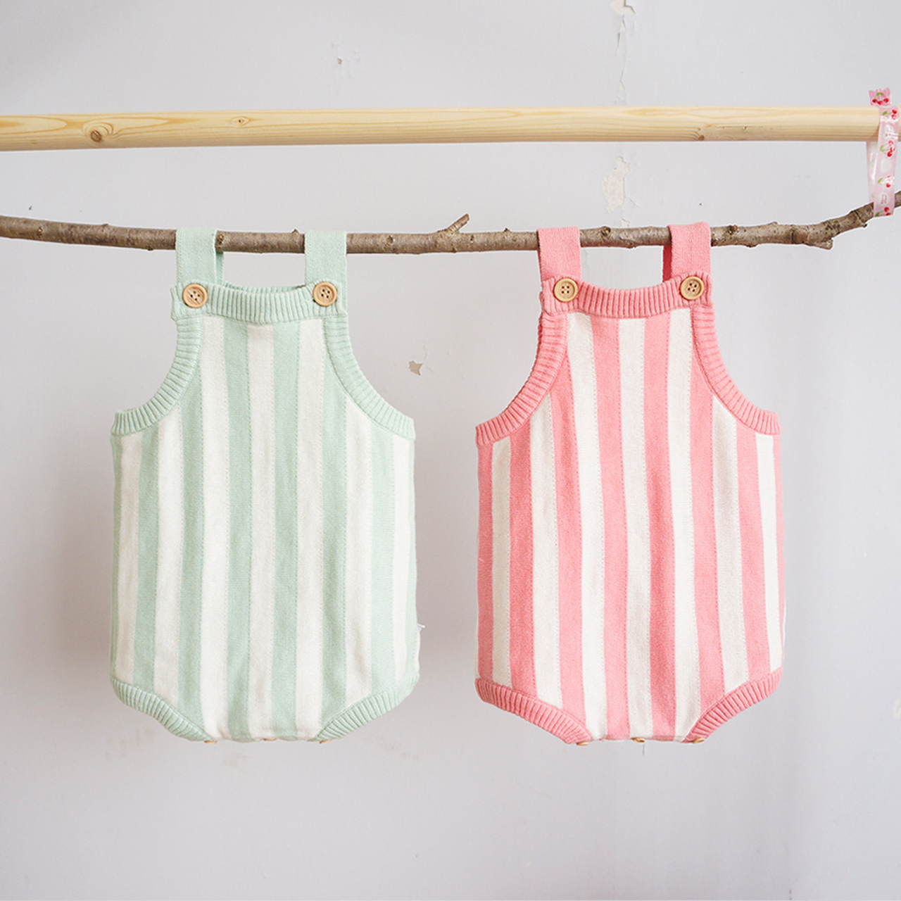 2 Colors Baby Knitted Romper