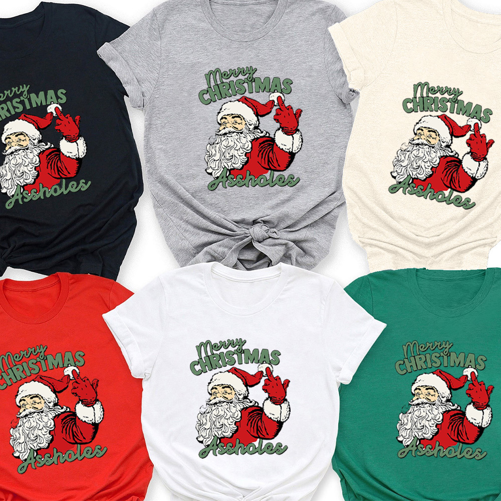 Santa Assholes Funny Christmas Family Matching Shirt