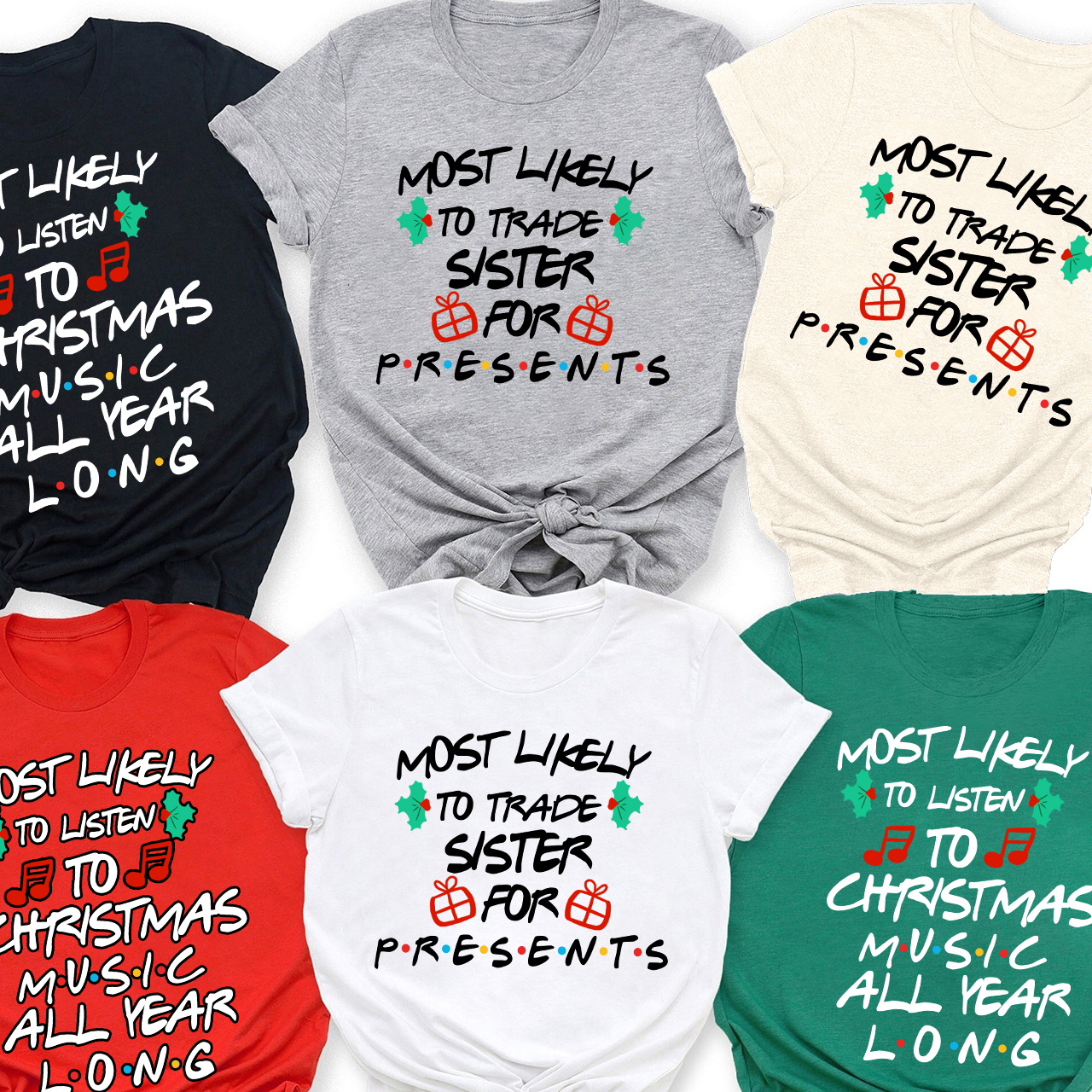 Friends Font Christmas Family Matching Shirt