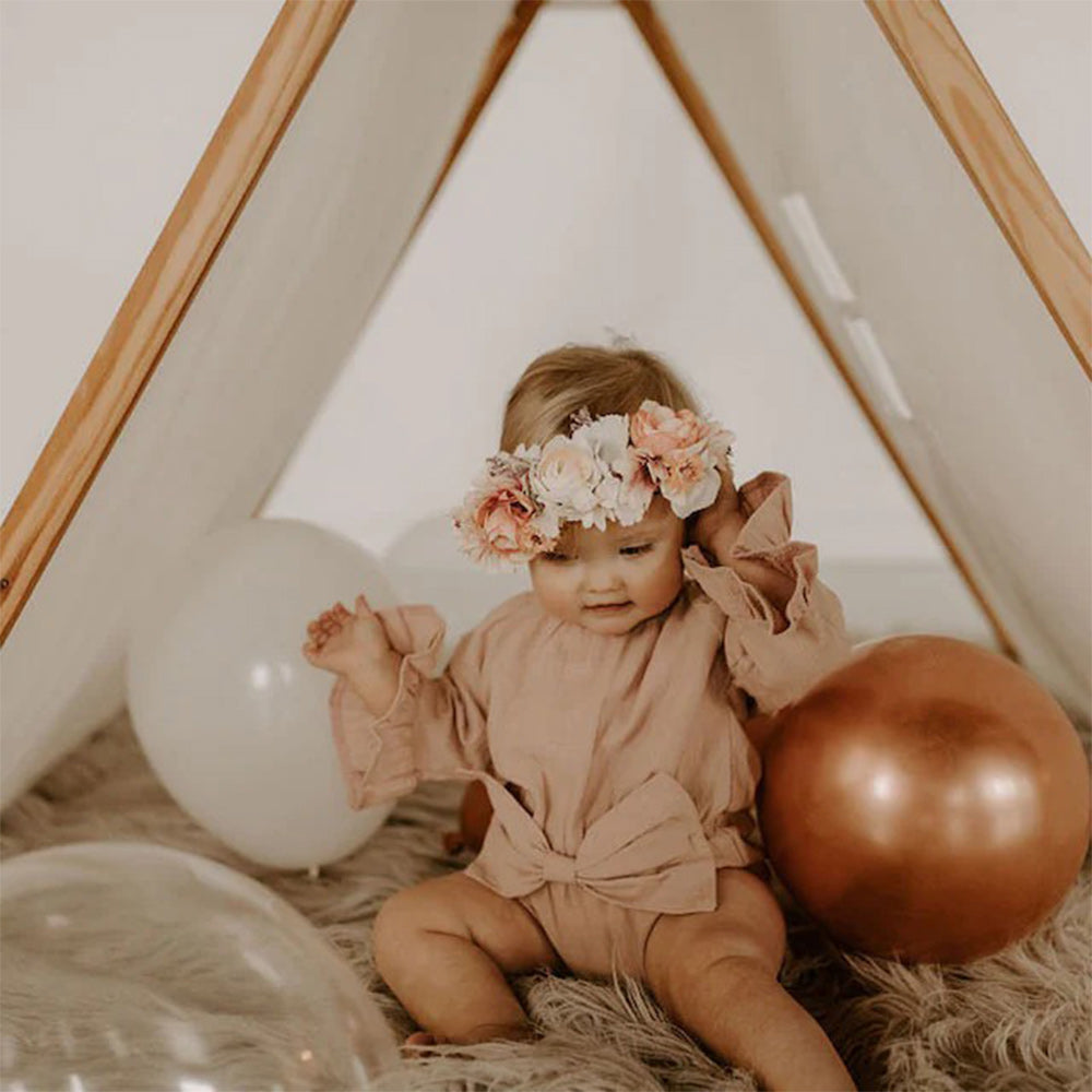 3 Colors Baby Girl Bell Sleeve Romper