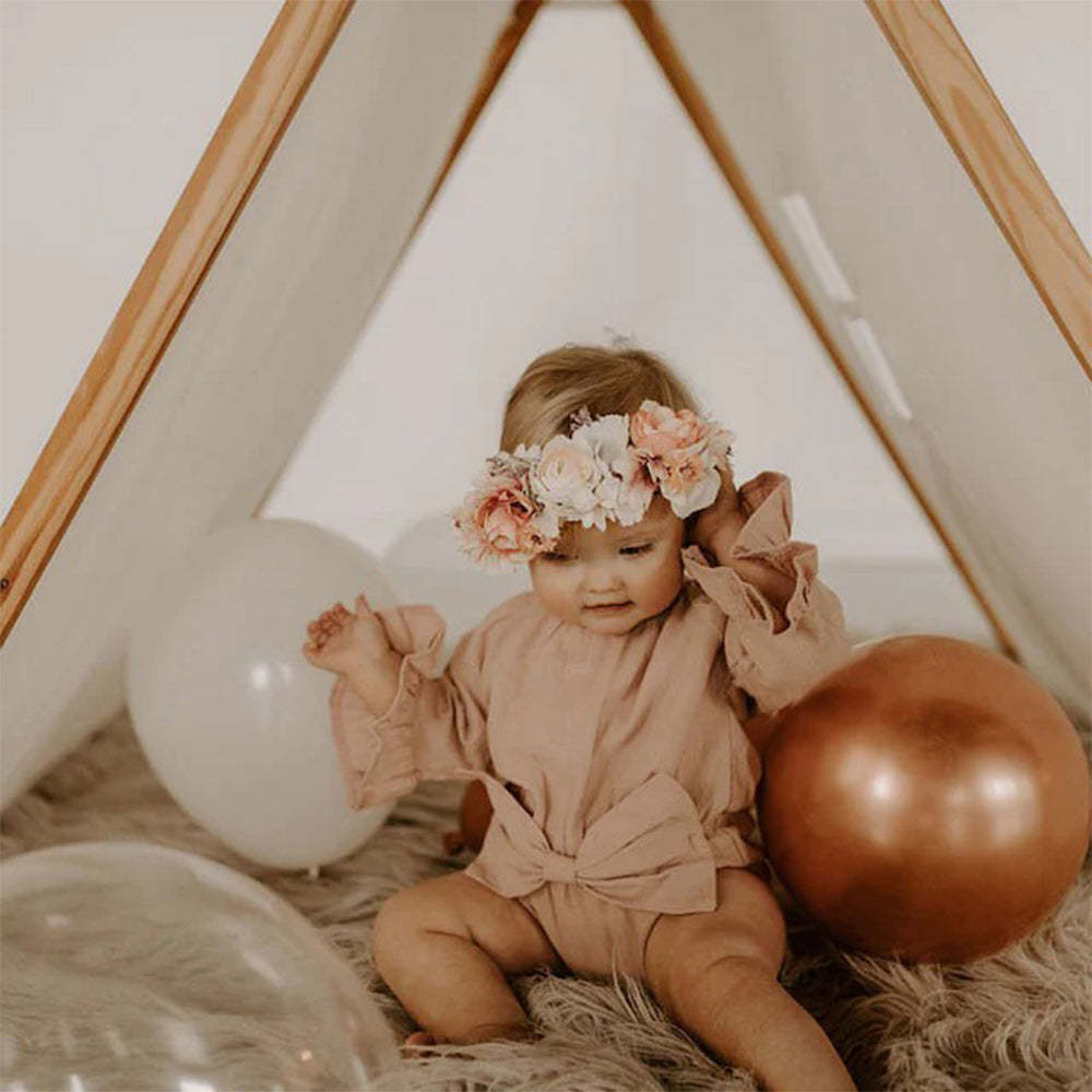 3 Colors Baby Girl Bell Sleeve Romper