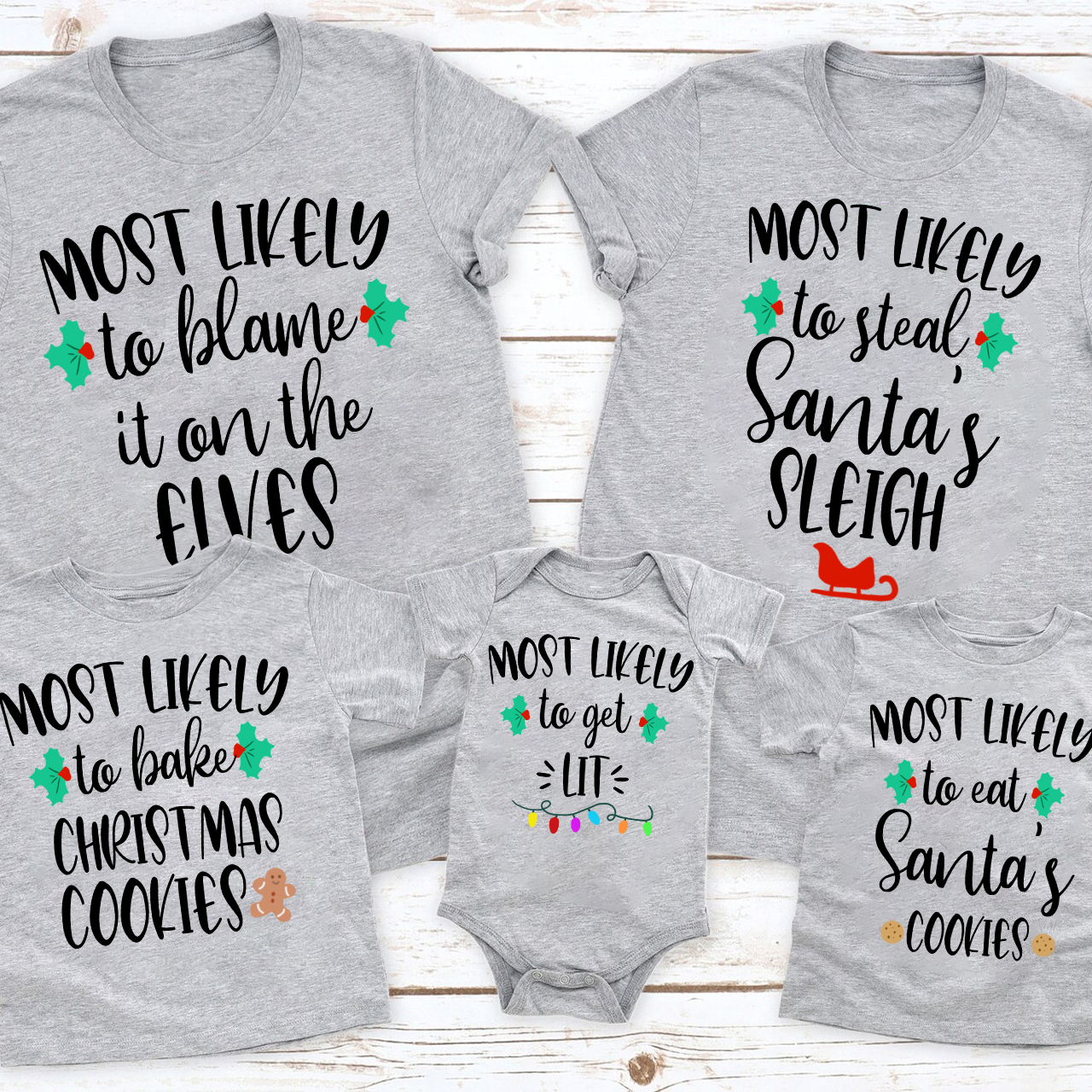 Most Likely to Get Lit Christmas Family Shirt