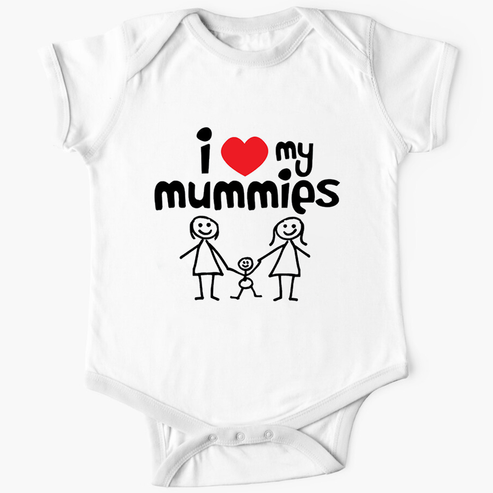 I Heart My Mummies LGBTQ Baby Bodysuit
