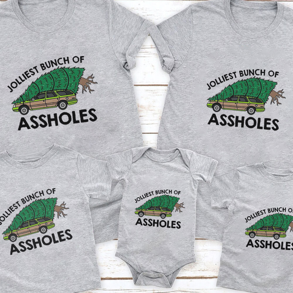 Jolliest Bunch Of Assholes Christmas Family Matching Shirt