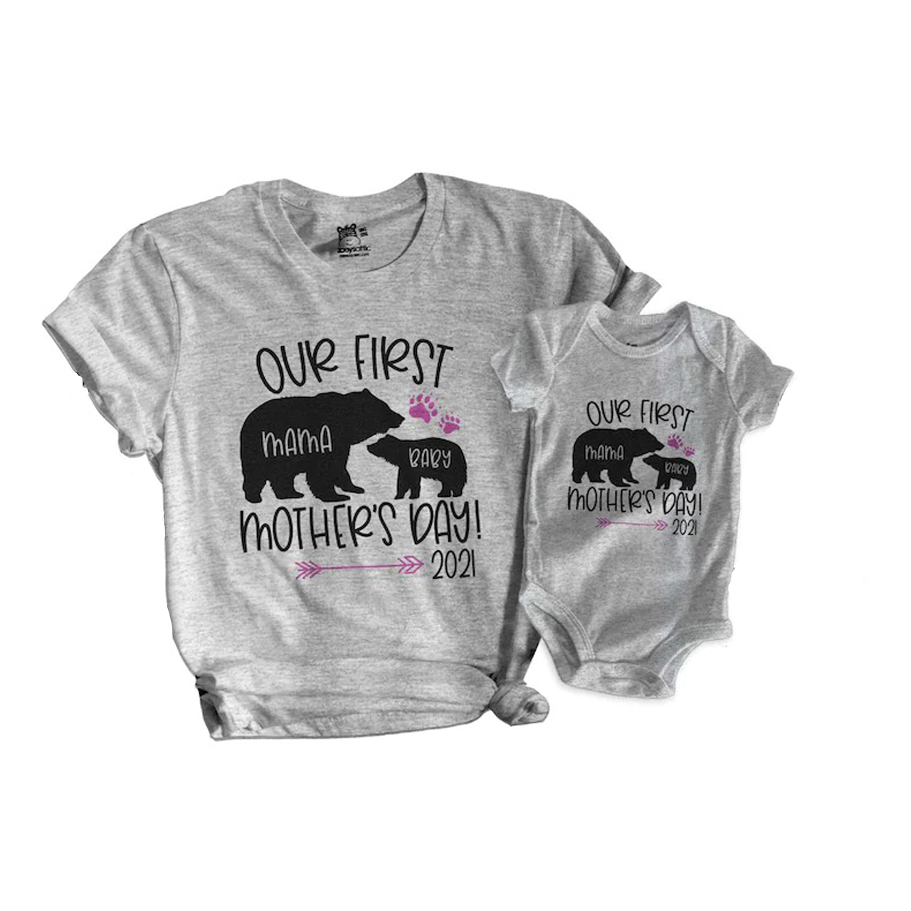 Mommy Baby Bear Matching Bodysuit & Shirts (Girl)