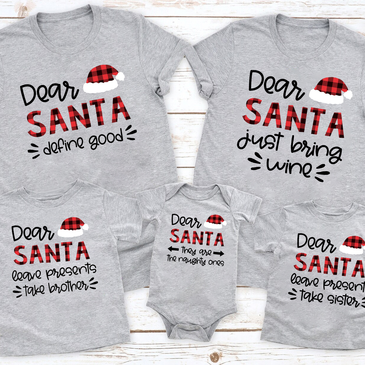 Dear Santa Hat Funny Shirts For Family
