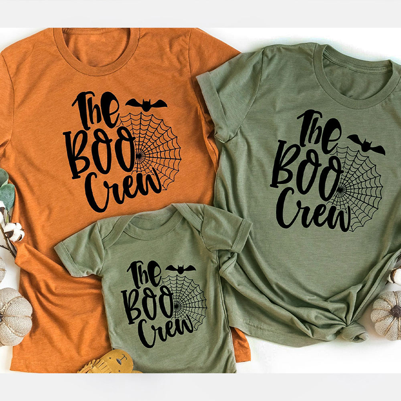 The BOO Crew Spider Web Halloween Family Matching Shirt 