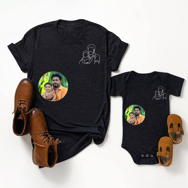 Custom Pocket Portrait from Photo Shirts For Dad And Me
