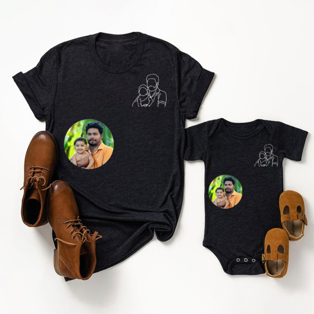 Custom Pocket Portrait from Photo Shirts For Dad And Me