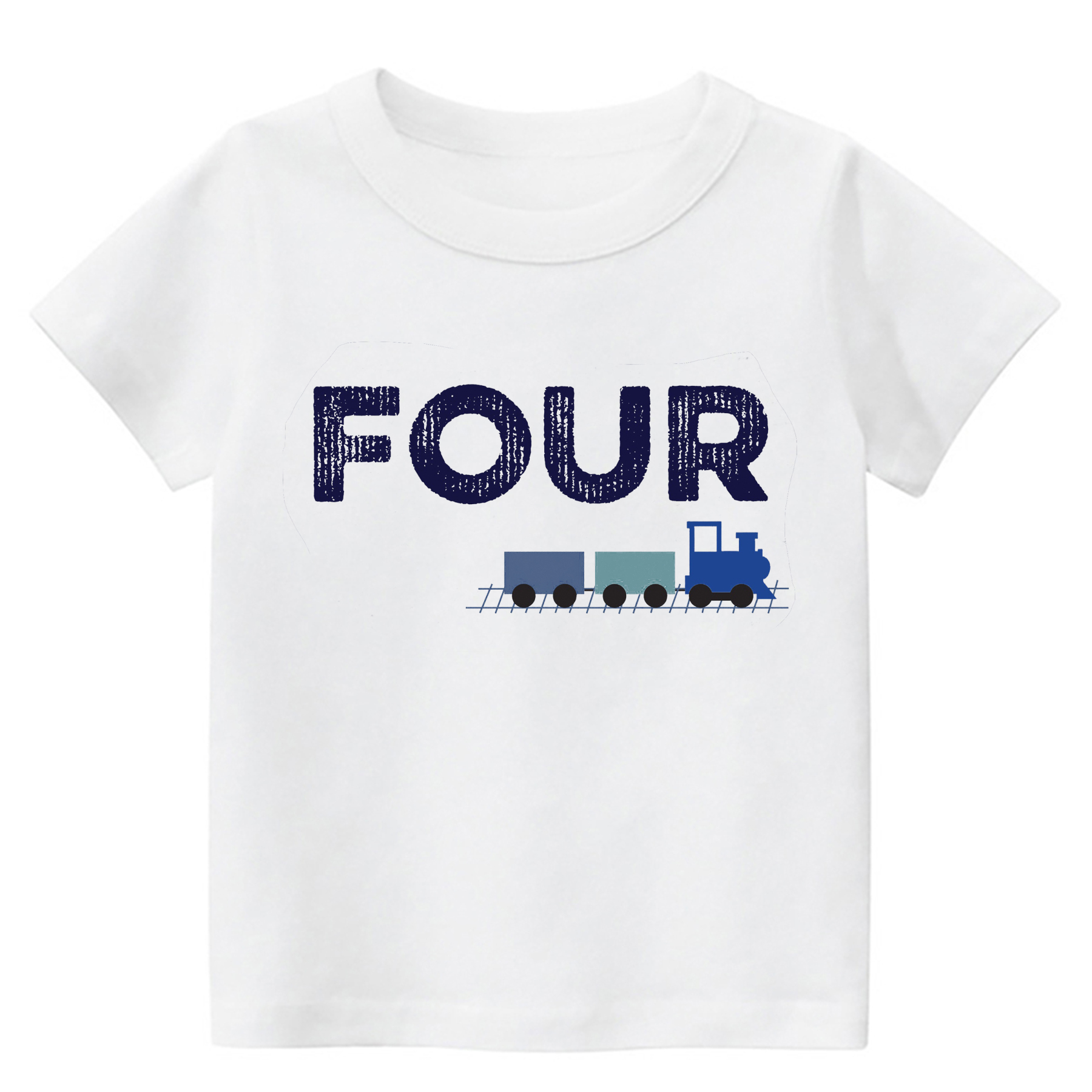 Blue Train Personalized Birthday Kids Shirt