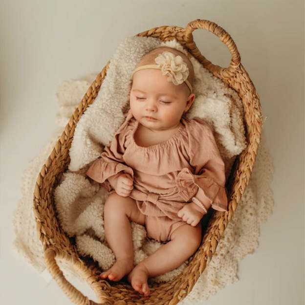 3 Colors Baby Girl Bell Sleeve Romper