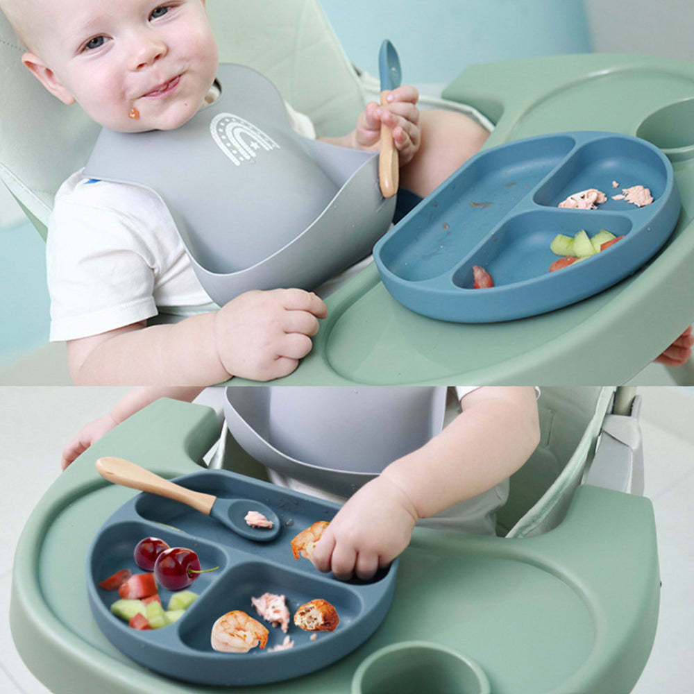 5 Pcs Baby Silicone Training Feeding Food Dishes Sets