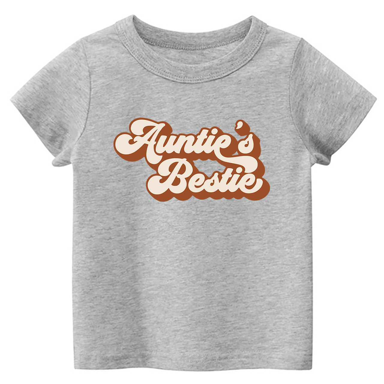 Auntie's Bestie Retro Natural Kids T-shirts