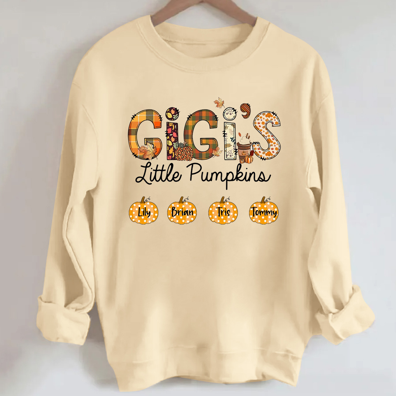Personalized  Fall Grandma Sweatshirt With Grandkids Names