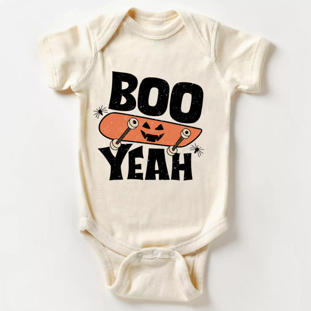 Boo Yeah pumpkin Halloween Baby Bodysuit