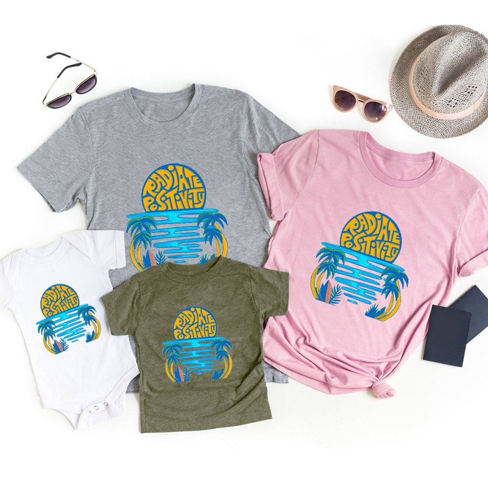 Radiate Positivity Family Vacation Shirts