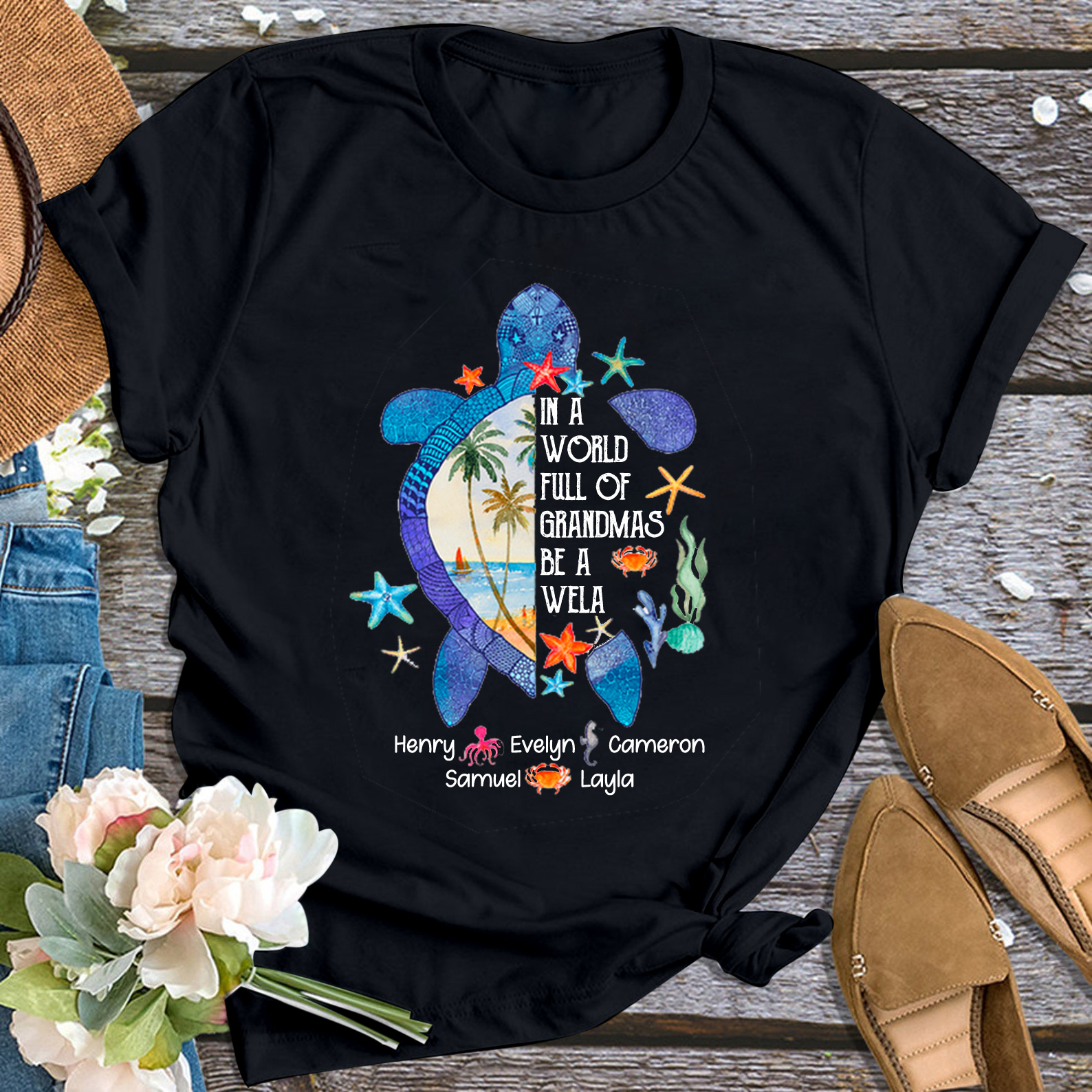 World Full Of Grandmas Personalized Shirt