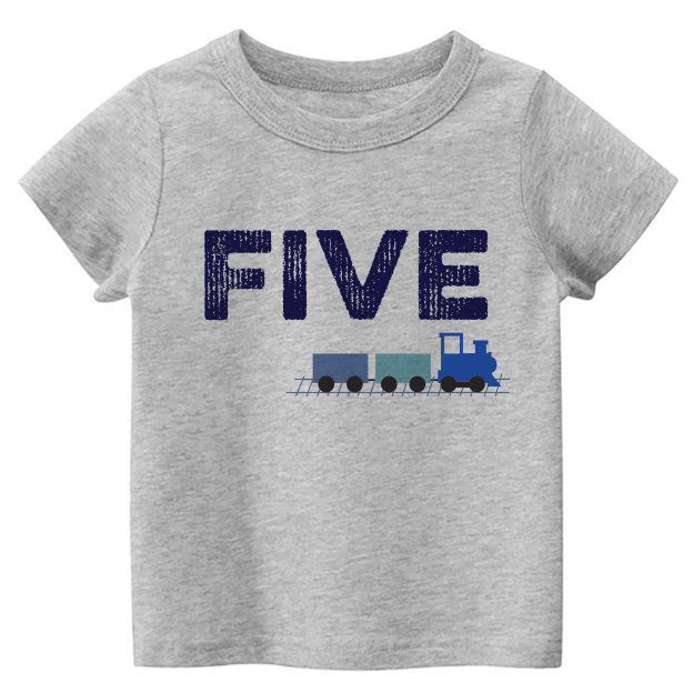 Blue Train Personalized Birthday Kids Shirt