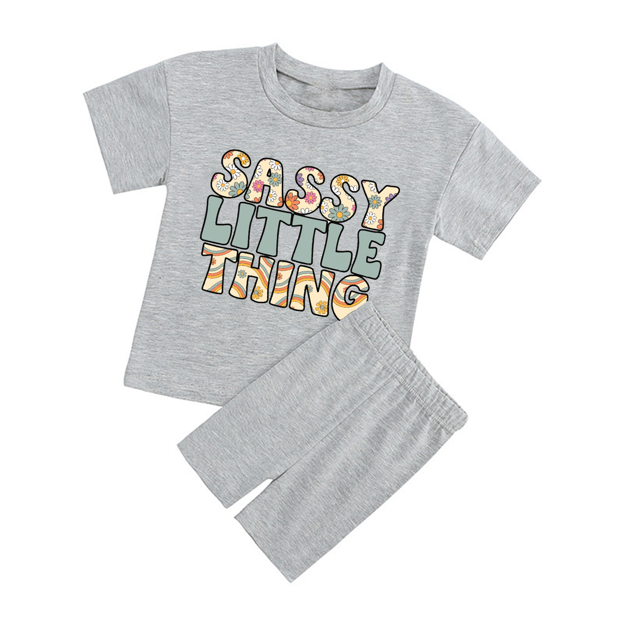 Sassy Little Thing Kids Biker Shorts&Tee
