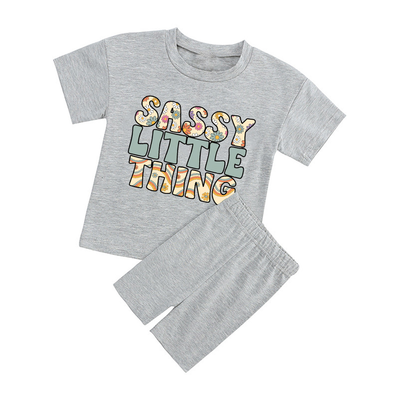 Sassy Little Thing Kids Biker Shorts&Tee