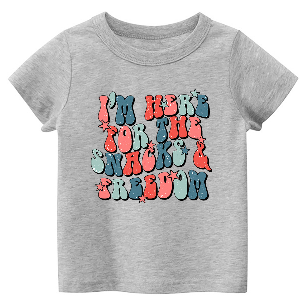 I'm Here For The Snacks&Freedom Independence Day Toddler Tees