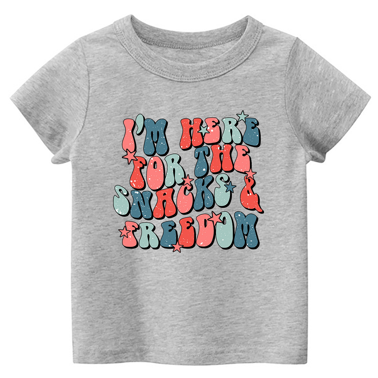 I'm Here For The Snacks&Freedom Independence Day Toddler Tees