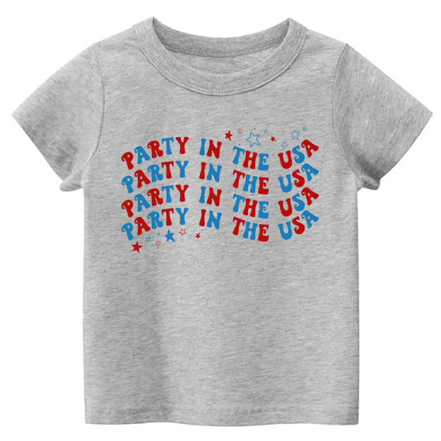 Party In The USA Wave Font Retro Toddler Tees