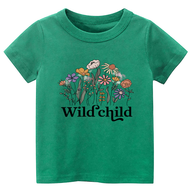 Wild Child Vintage Flowers Kids Shirts