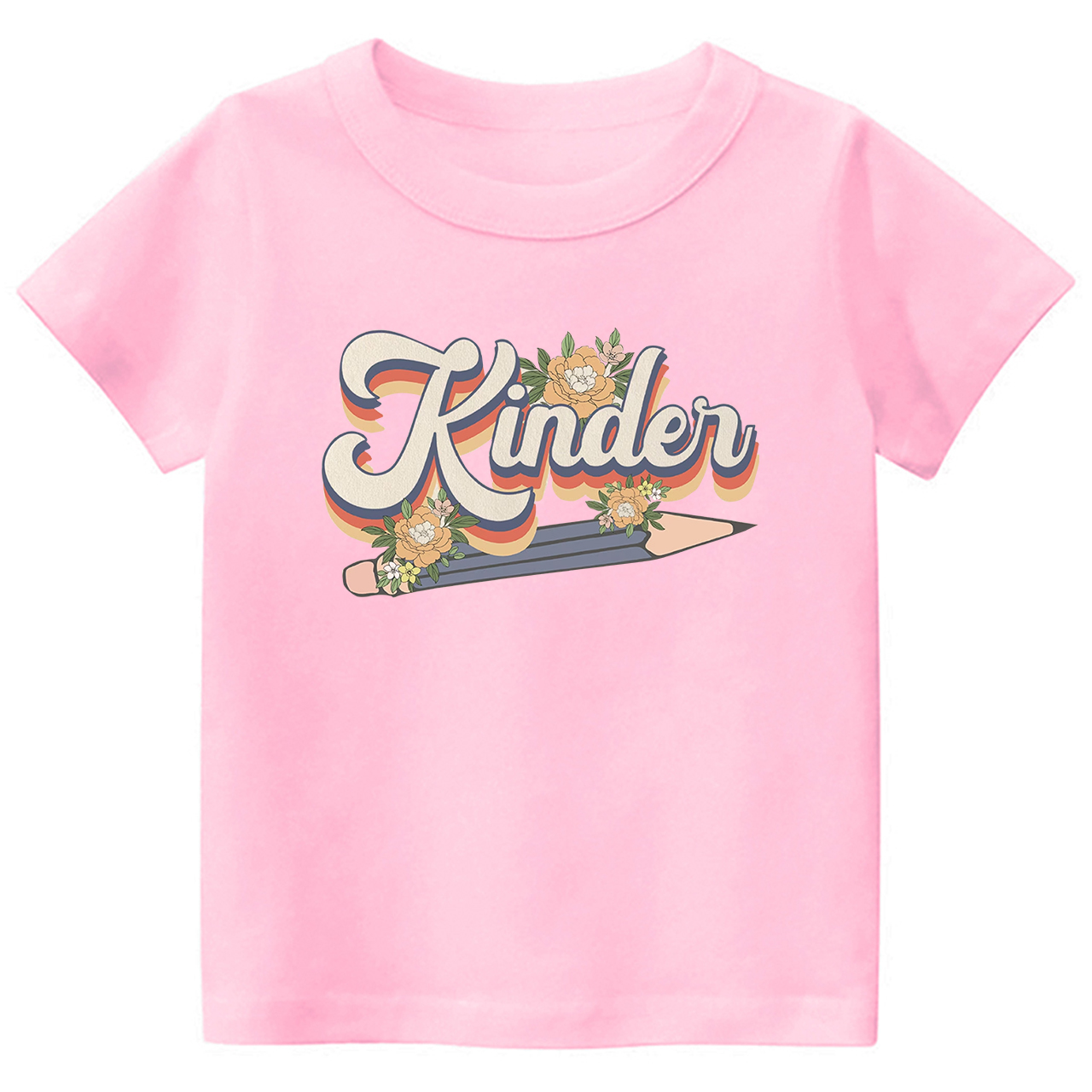 Floral Pencil Name Back To School Toddler Shirts